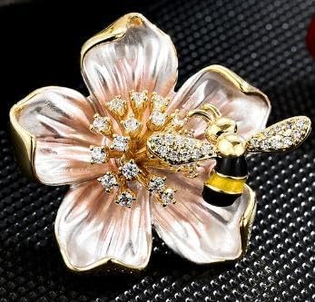 UNVAK Rhinestone Flower Brooch - Crystal Flower Pin for Women - Valentine's Day & Mother's Day Gift