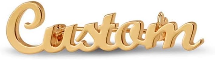 YHLISO Personalized Customize Double Names Stainless Steel Brooch Pin Custom Logo Gold Name Badges Products for Women Jewelry