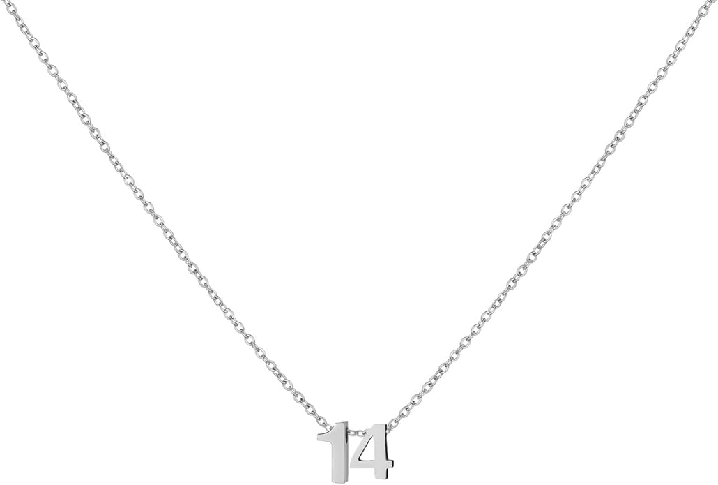 Number Necklace for Women Dainty 18K Gold Plated Pendant Necklace Charm Birth Month Personalized Jewelry Birthday Gift