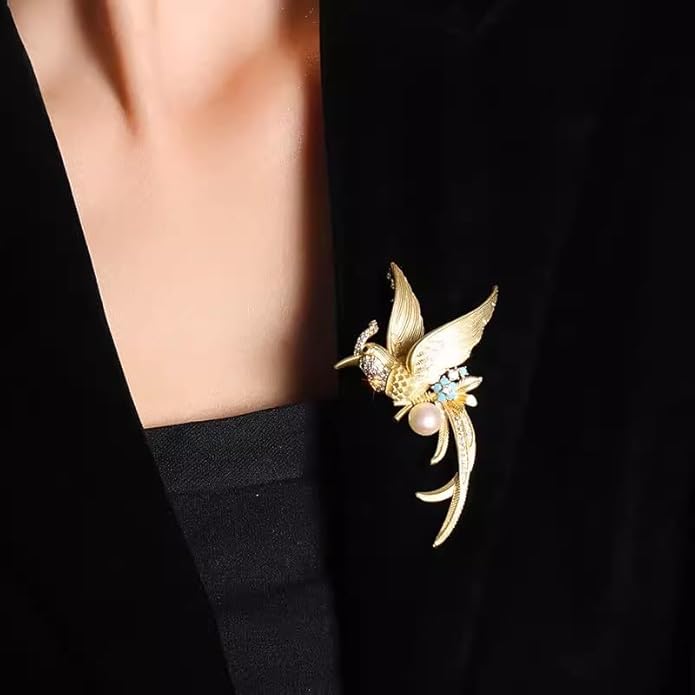 Animal Brooch Insect Bird Brooches Pearl Rhinestone Crystal Brooch 18k Gold-Plated Lapel Pins Jewelry Gifts Birthday Gifts for Women Men