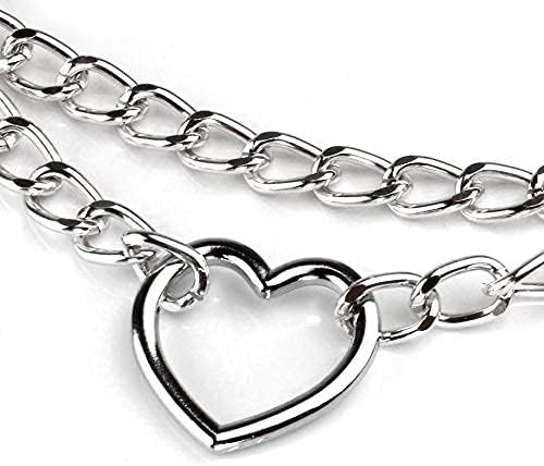 MILAKOO PU Leather Punk Choker Necklaces Circle/Heart Charm Adjustable Collar Necklace for Women