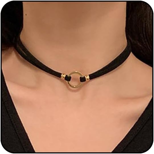 Black Choker Necklaces for Women 90s Red Black Velvet Choker Necklace Thick Thin Chocker Tube Heart Circle Choker Necklace Lace Tatto Collar Necklace Goth Choker Jewelry