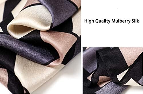 ANDANTINO 100% Mulberry Silk Square Scarf for Hair-25.6" X25.6'' Women Men Natural Silk Neckerchief Digital Printed Headscarf