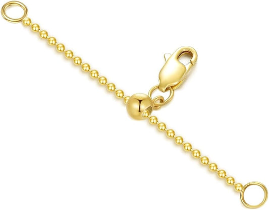 14k Gold Necklace & Bracelet Extender Chain, 1"/1.5"/2"/3"/4"/5" Durable Removable Gold Extension Chain