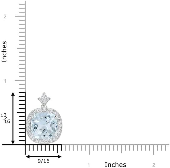Angara Natural Aquamarine Pendant for Women | Vintage in 14K Solid Gold/Platinum With 18" Chain | March Birthday, Anniversary, Gemstone Jewelry Gift