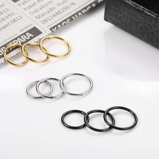 Nose Rings Studs: 8Pcs 20G Gold/Silver 316L Surgical Stainless Steel Nose Studs Hypoallergenic Corkscrew Nose Piercing Stud Jewelry for Women Men Clear Cubic Zirconia Imitation Diamond Top Size 1.5mm 2mm 2.5mm 3mm