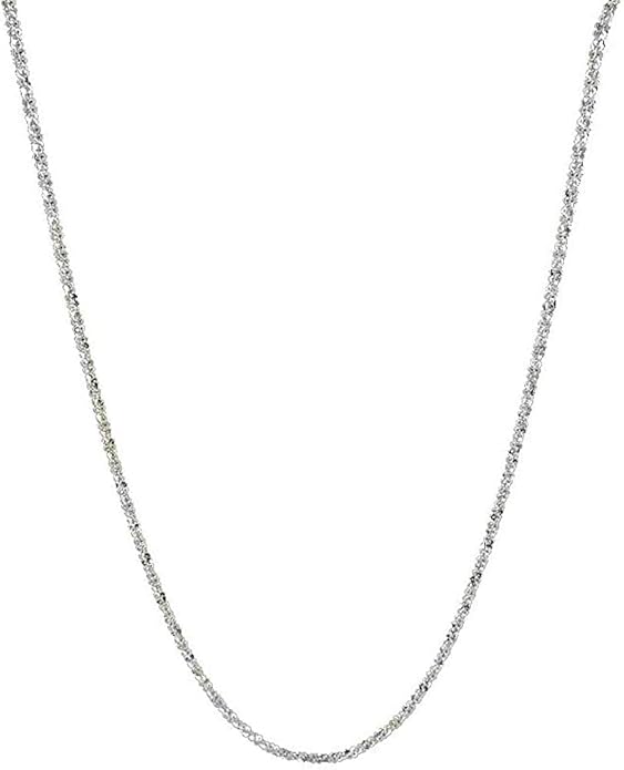 Savlano 925 Sterling Silver Solid Crisscross Roc Chain Necklace For Women - Made in Italy Comes With a Gift Box