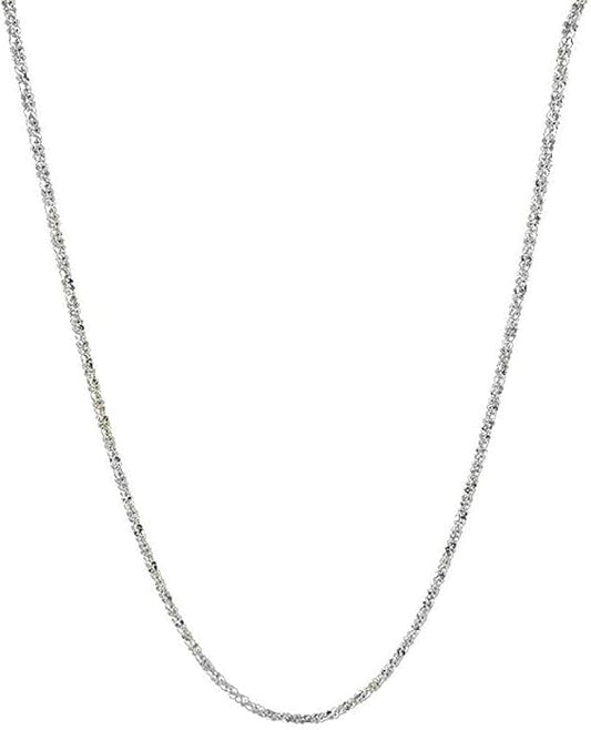 Savlano 925 Sterling Silver Solid Crisscross Roc Chain Necklace For Women - Made in Italy Comes With a Gift Box