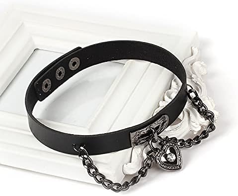 Gothic Choker Necklace Black Geometric Leather Collar Necklace Fashion Punk Jewelry for Women