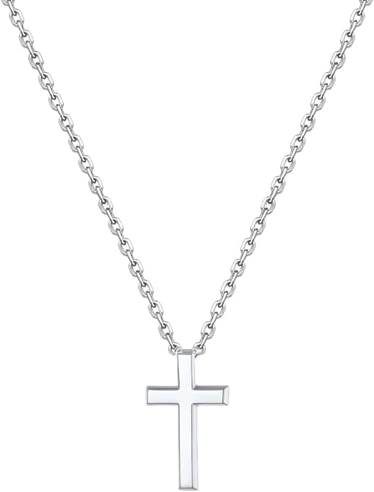 U7 Cross Necklace for Women,Silver/14K Gold Large or Small Cross Necklaces with CZ Diamond,Faith Birthday/Christmas Gift for Her Women Mother Daughter Grandmother