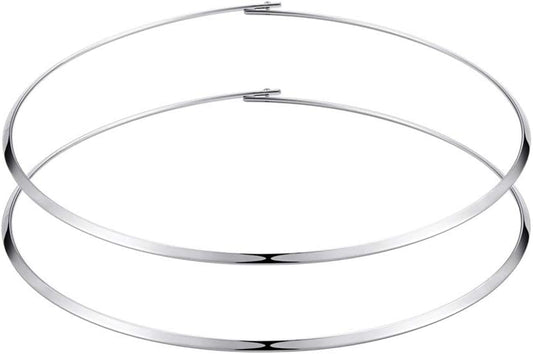 HooAMI Stainless Steel Silver Choker Necklace for Women