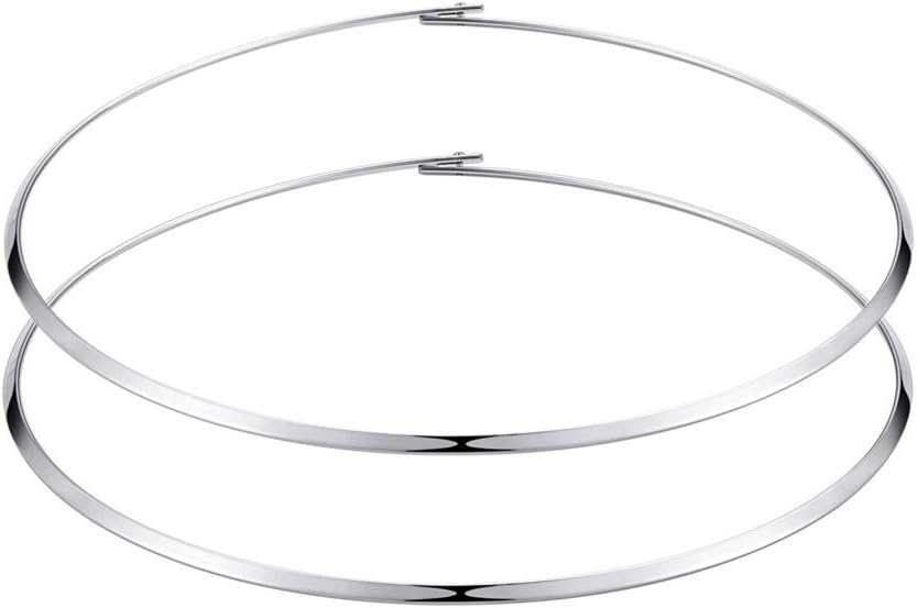 HooAMI Stainless Steel Silver Choker Necklace for Women