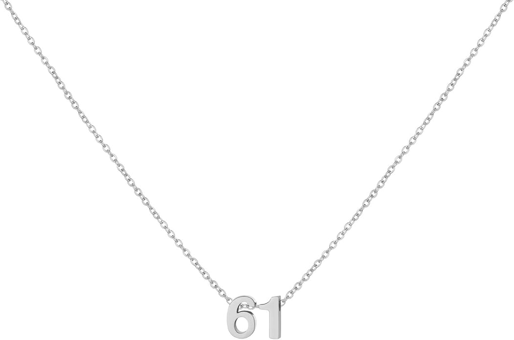 Number Necklace for Women Dainty 18K Gold Plated Pendant Necklace Charm Birth Month Personalized Jewelry Birthday Gift