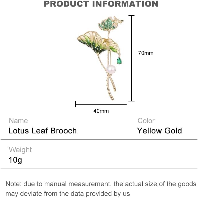 14K Gold Lotus Leaf Brooch with Sparkling Moissanite & Pearl, Elegant Flower Design - Unique Jewelry Gift for All Occasions