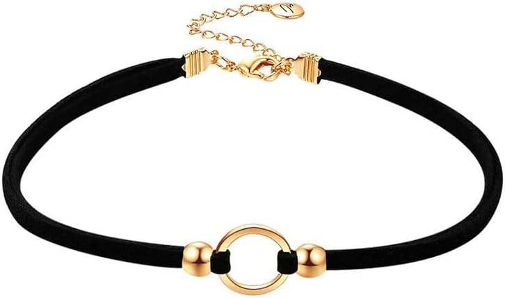Sora Tuki Black Choker Necklace for Women 1cm-3cm Wide Velvet Leather Lace Chocker Tattoo Collar 90s Goth Jewelry