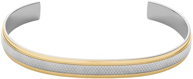 Fossil Men's Plated Stainless Steel Engravable Personalized Gift ID, Chain or Cuff Bracelet for Men