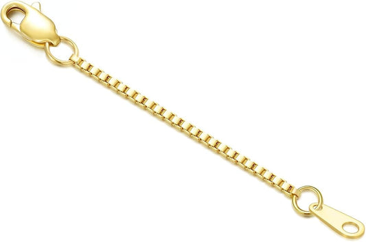14k Gold Necklace & Bracelet Extender Chain, 1"/1.5"/2"/3"/4"/5" Durable Removable Gold Extension Chain