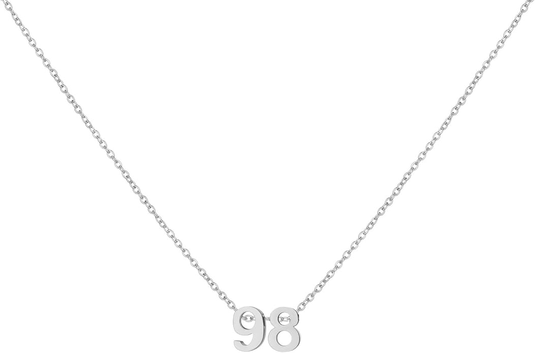 Number Necklace for Women Dainty 18K Gold Plated Pendant Necklace Charm Birth Month Personalized Jewelry Birthday Gift