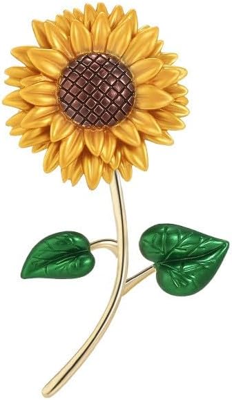 Flower Brooch for Women Girls Flower Rhinestone Brooch Gold Plated Lapel Pin Clothing Accessory Wedding Gift Fashion Jewelry for Mom Wife