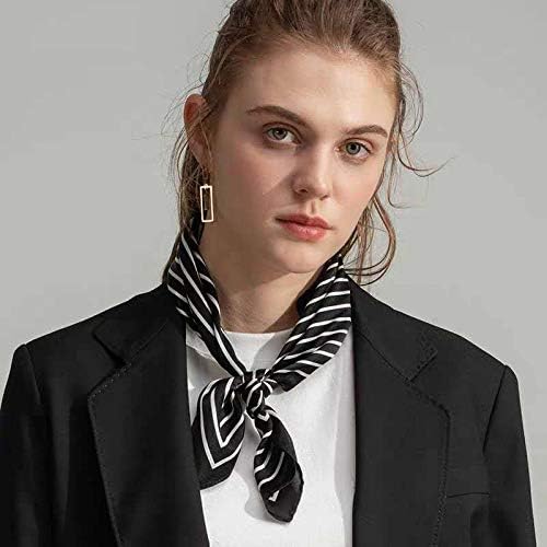 ANDANTINO 100% Mulberry Silk Square Scarf for Hair-25.6" X25.6'' Women Men Natural Silk Neckerchief Digital Printed Headscarf