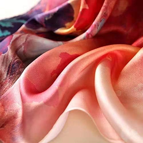 ANDANTINO 100% Mulberry Silk Scarf -21” Lightweight Square Neckerchief – Breathable Digital Printed Scarves with Gift Packed