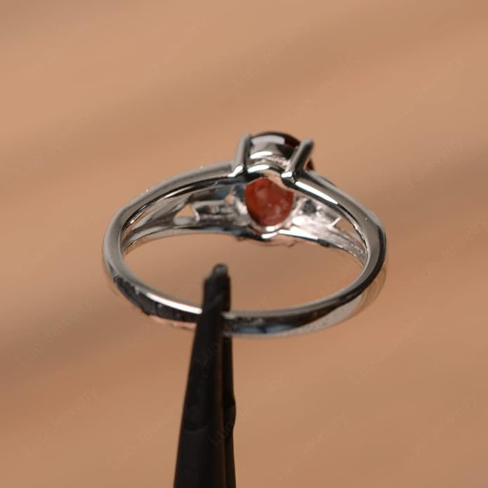 925 Sterling Silver Oval Shaped 8X6 MM Gemstone Ring Leaf Engagement Ring for Women Jewelry