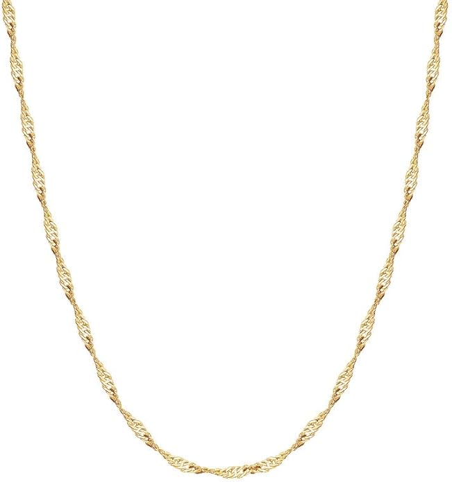 925 Sterling Silver Singapore Chain Lobster Clasp Paperclip Necklace for Women Sparkling Chain 2mm2.5mm3mm4mm5mm Gifts for Her