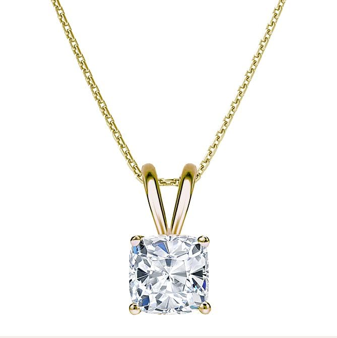 The Diamond Deal 1/4 Carat - 5 Carat | IGI Certified Lab Grown Diamond Pendant Necklace For Women | 14K White, Yellow Or Rose Gold | Lab Created Solitaire Lab-Grown Diamond Pendant Necklace