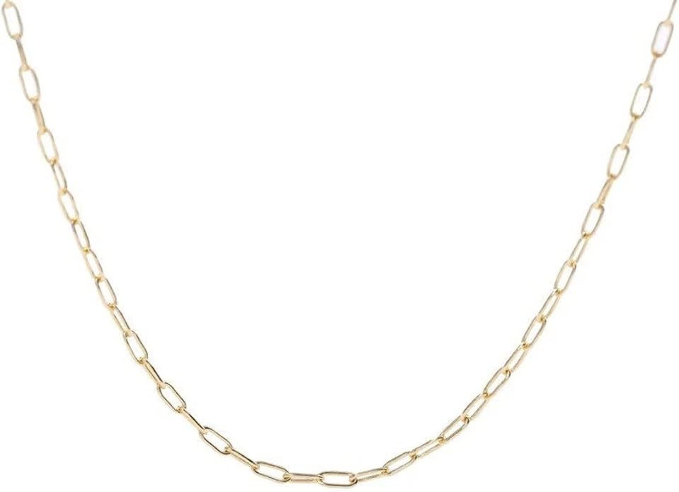 Dainty Chain Necklace for Women, 18K Gold Plated Coin Disc Choker Necklaces Simple Satellite Beaded Twisted Thin Paper Clip Chain Everyday Jewelry Gifts