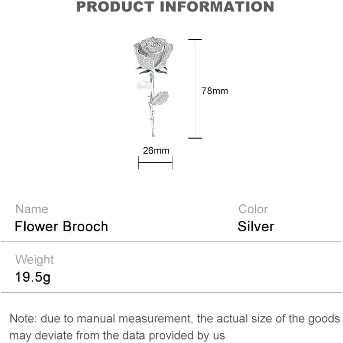 14K Gold Moissanite Rose Flower Brooch - Chic & Elegant Jacket Pin, Ideal Mother's Day Gift, Timeless Women's Accessory, Ideal for Special Occasions