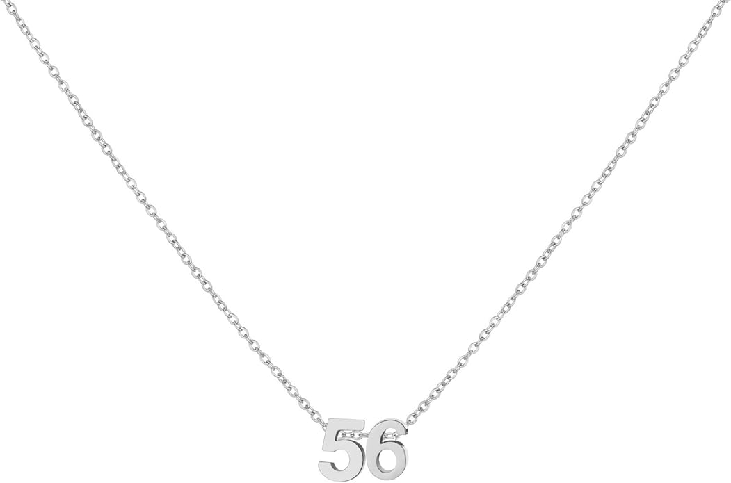 Number Necklace for Women Dainty 18K Gold Plated Pendant Necklace Charm Birth Month Personalized Jewelry Birthday Gift