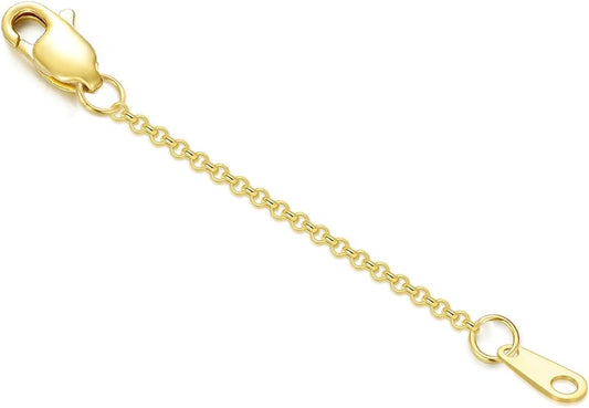 14k Gold Necklace & Bracelet Extender Chain, 1"/1.5"/2"/3"/4"/5" Durable Removable Gold Extension Chain