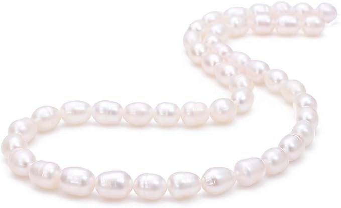 BEADIA Natural Pearl Beads Rice 4-5mm White Freshwater Cultured Loose Gemstone Beads for DIY Jewelry Making 13.8''/Strand