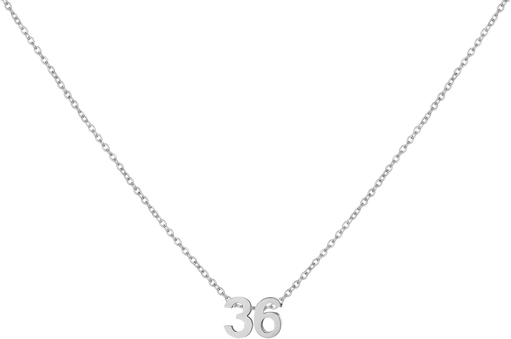 Number Necklace for Women Dainty 18K Gold Plated Pendant Necklace Charm Birth Month Personalized Jewelry Birthday Gift