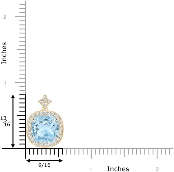 Angara Natural Aquamarine Pendant for Women | Vintage in 14K Solid Gold/Platinum With 18" Chain | March Birthday, Anniversary, Gemstone Jewelry Gift