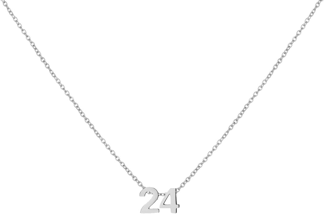 Number Necklace for Women Dainty 18K Gold Plated Pendant Necklace Charm Birth Month Personalized Jewelry Birthday Gift