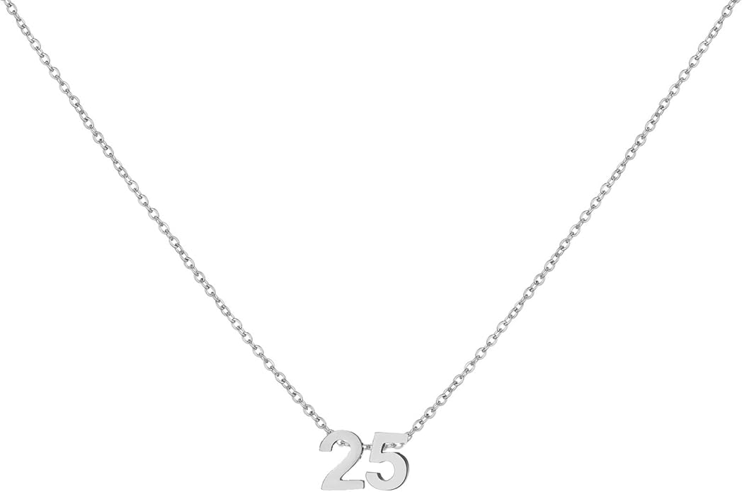 Number Necklace for Women Dainty 18K Gold Plated Pendant Necklace Charm Birth Month Personalized Jewelry Birthday Gift