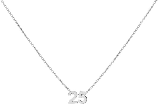 Number Necklace for Women Dainty 18K Gold Plated Pendant Necklace Charm Birth Month Personalized Jewelry Birthday Gift