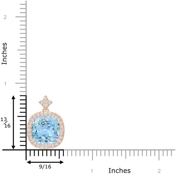 Angara Natural Aquamarine Pendant for Women | Vintage in 14K Solid Gold/Platinum With 18" Chain | March Birthday, Anniversary, Gemstone Jewelry Gift