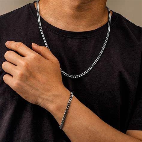 Italian Solid 925 Sterling Silver Chain Necklace for Women, 4.0mm Cuban Link Chain Necklace 14K White Gold Vermeil Sterling Silver Necklace for Women Men 16" 18" 20" 22" 24" Made in Italy