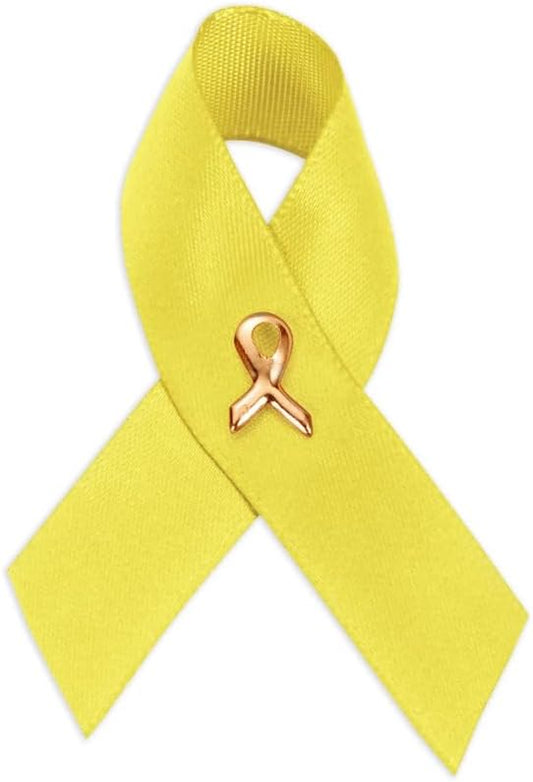 1/2/5/10/25/50/100pcs Satin Awareness Ribbon Pins (Pick your color), for Cancer & Disease Awareness, Bulk Quantities for Fundraising, Events, Gift Giving