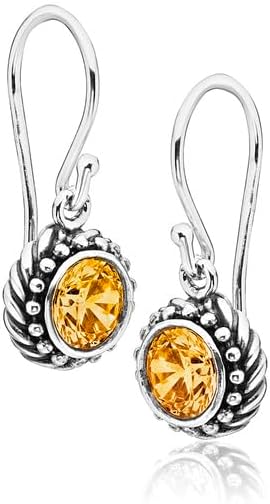 JEAN RACHEL JEWELRY 925 Sterling Silver Dangle Earrings for Women - Rope with Cubic Zirconia Vintage Design - Hypoallergenic, Lead & Nickel Free - Artisan Handcrafted Statement Earrings