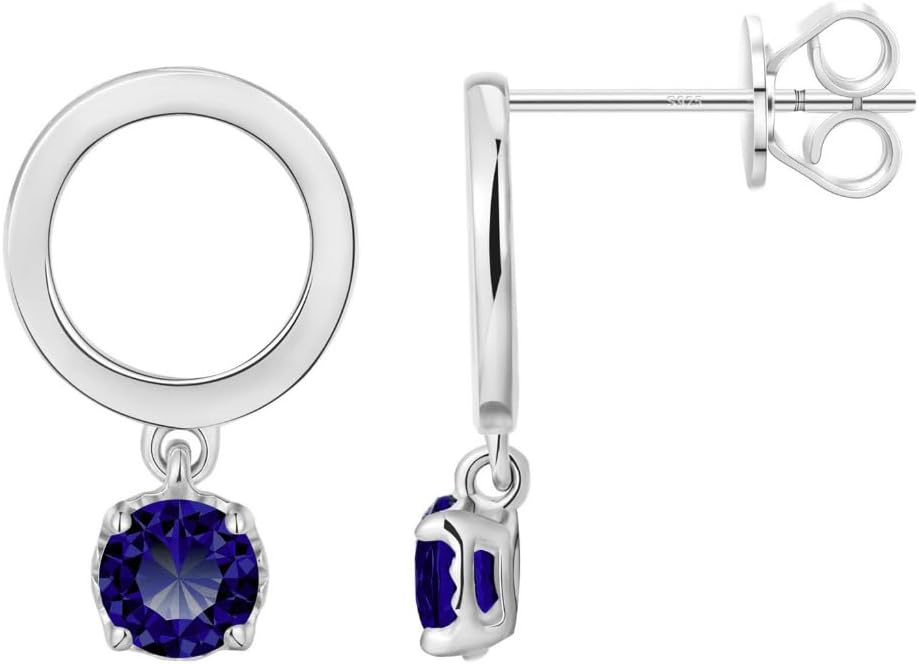 18K Yellow/White Gold Plated Silver Earring With 0.60 TCW Lab Grown Diamonds/Emerald/Blue Sapphire/Moissanite, Earrings For Women, Gift For Her Jewelry For Women Comes With Gift Box