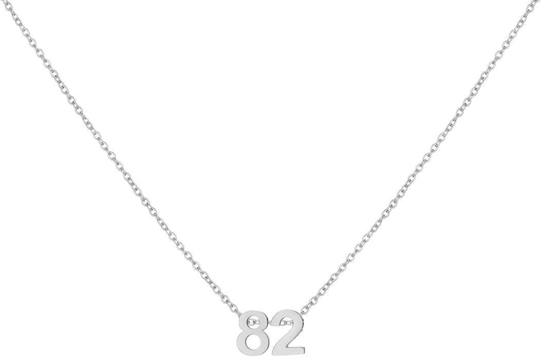 Number Necklace for Women Dainty 18K Gold Plated Pendant Necklace Charm Birth Month Personalized Jewelry Birthday Gift