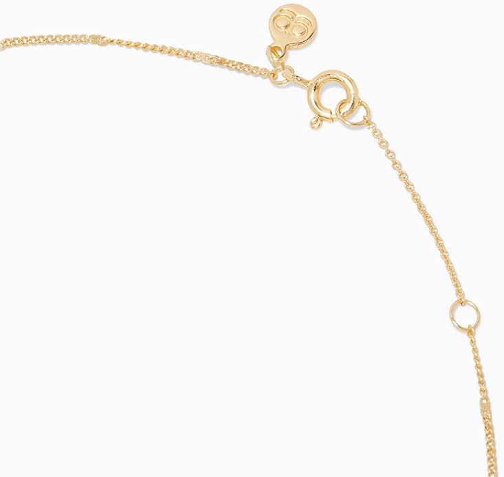 gorjana - Sunset Coin Necklace 17 1/8" - 18k Gold Plated Brass - Unique Sunset Design - Spring Ring Closure - Versatile Layering Piece - Daily Elegance