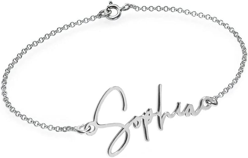 PicturesOnGold.com Custom Name Anklets for Women in Sterling Silver or 14K Gold Personalized Ankle Bracelet Jewelry With Any Name or Word
