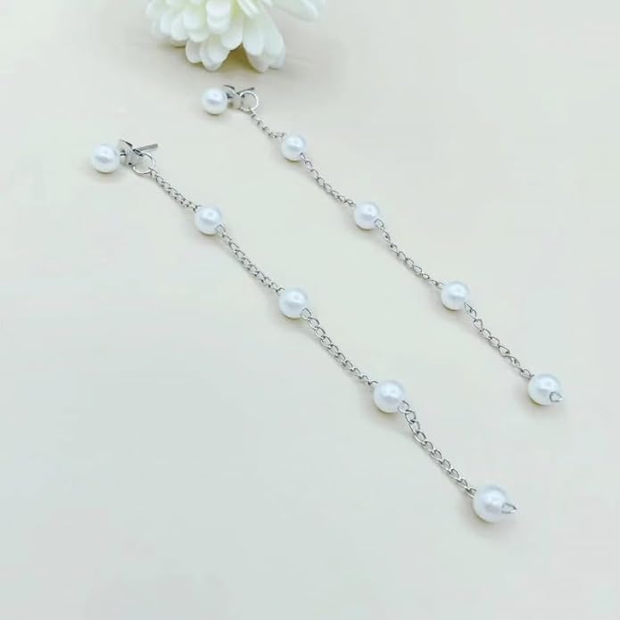 HAXIYA Lariat Gold Necklace for Women Dainty Long Necklace 14k Gold Plated/Silver Y-Shaped Pendant Drop Chain Trendy Layered Pearl/Beaded/CZ Necklaces Simple Gold Jewelry For Women Gift