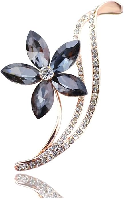 coadipress Flower Brooch for Women Girls Crystal Rhinestone Flower Floral Lapel Pin Elegant Clothing Accessory Wedding Gift Fashion Jewelry Gift