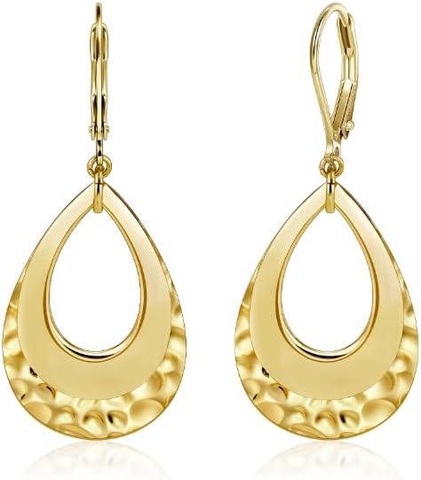925 Sterling Silver Teardrop Dangle Earrings for Women Hammered Layer Drop Dangle Earrings Jewelry Hypoallergenic Boho Teardrop Leverback Dangle Earings for Jewelry Gifts