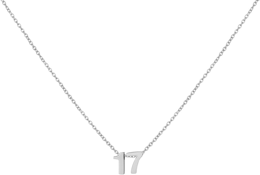 Number Necklace for Women Dainty 18K Gold Plated Pendant Necklace Charm Birth Month Personalized Jewelry Birthday Gift